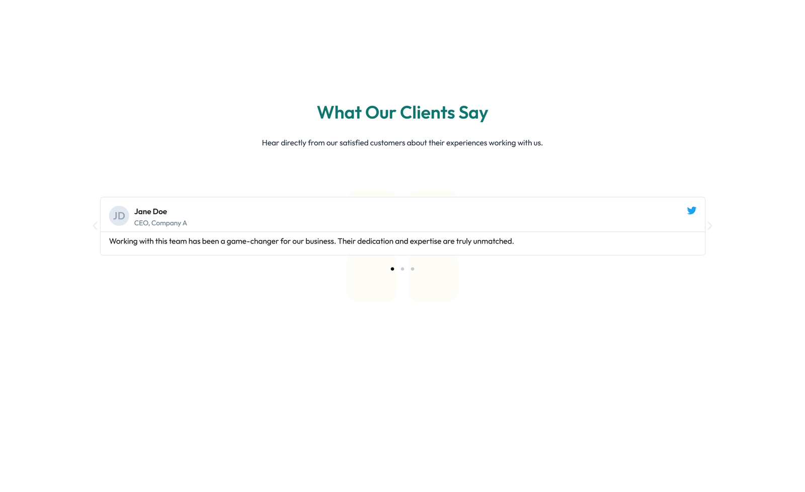 Screenshot of Testimonial with Reviews Widget with Heading 52 - Elementor Testimonial Sections component