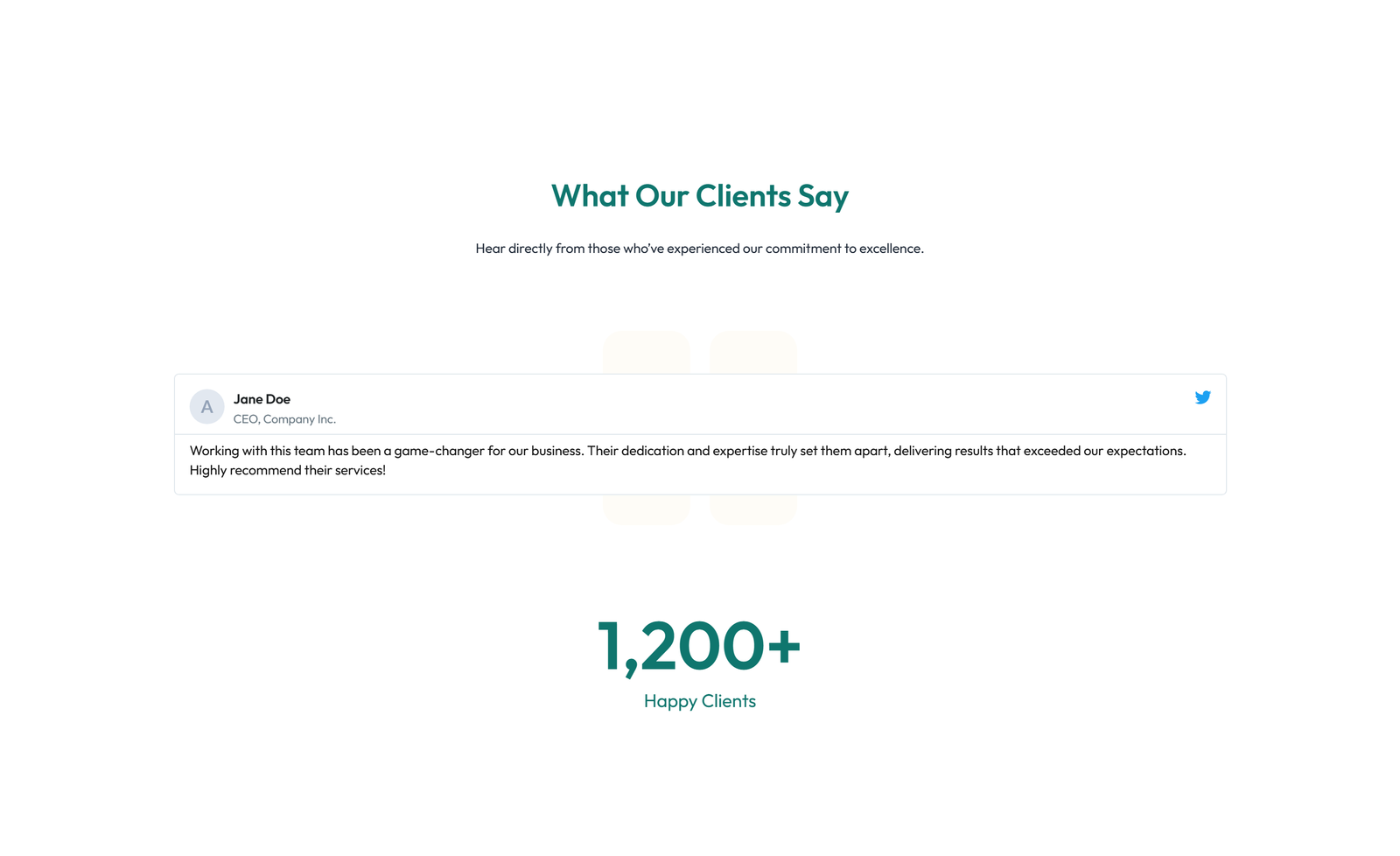 Screenshot of Testimonial with Reviews Widget with Heading 55 - Elementor Testimonial Sections component