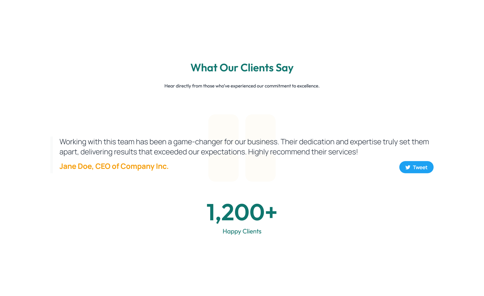 Screenshot of Testimonial with Carousel with Heading 56 - Elementor Testimonial Sections component