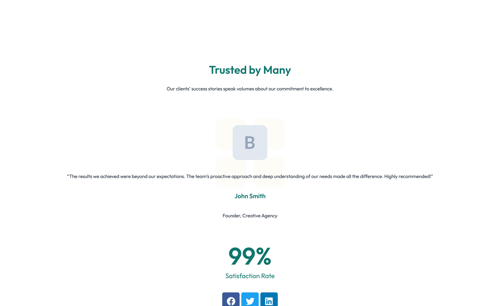 Screenshot of Testimonial with Reviews Widget with Heading 56 - Elementor Testimonial Sections component