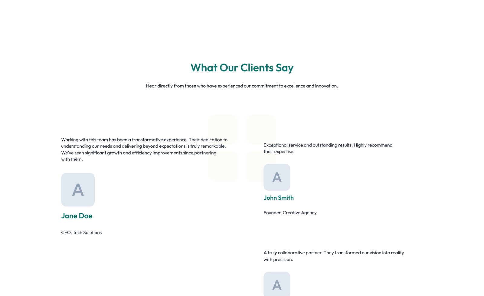 Testimonial with 3-column Rating, Quote Cards 60 - Elementor component