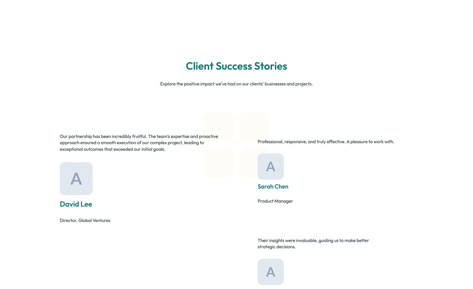 Screenshot of Testimonial with Single Centered Blockquote 60 - Elementor Testimonial Sections component