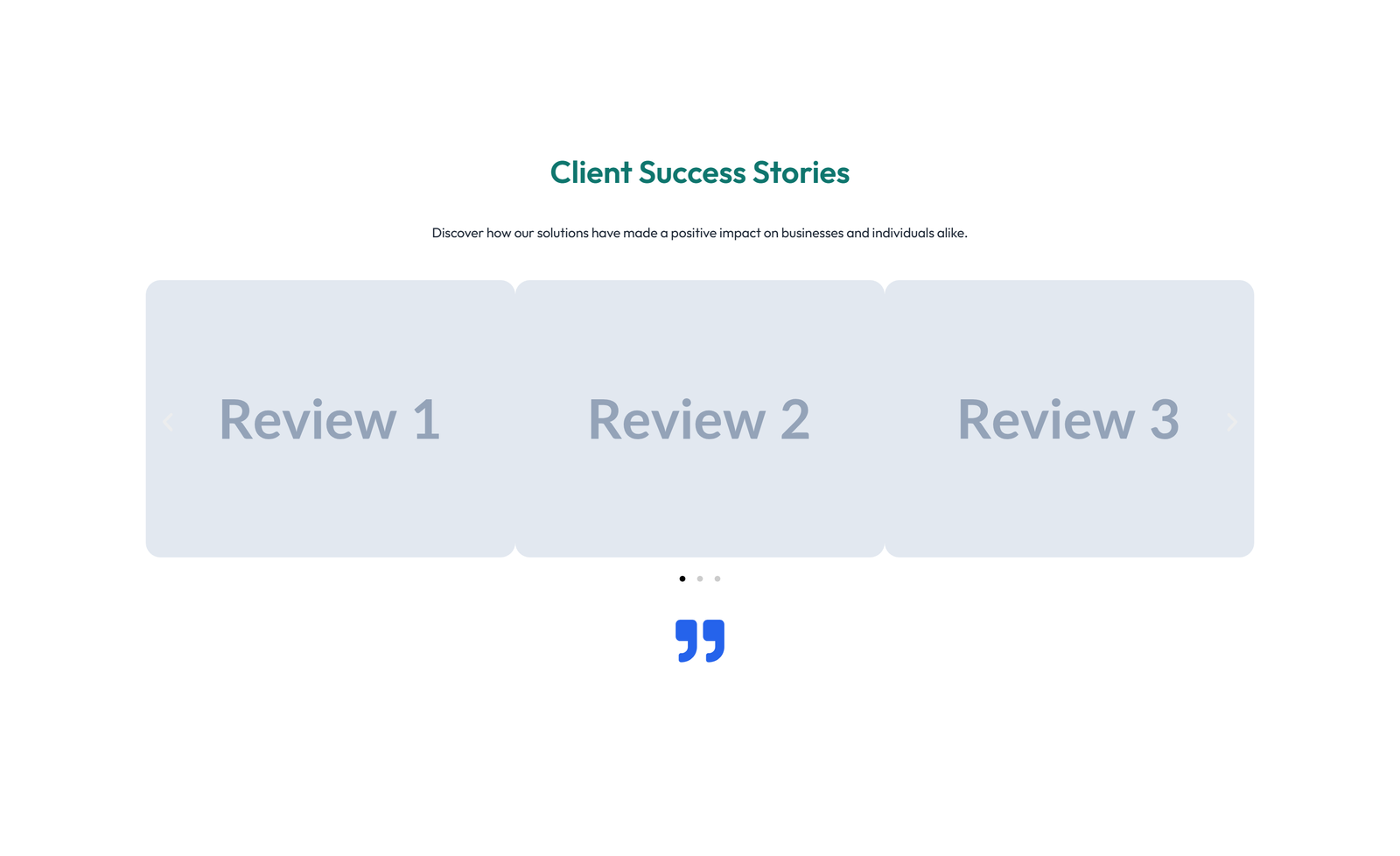 Testimonial with 3-column Rating, Quote Cards 64 - Elementor component