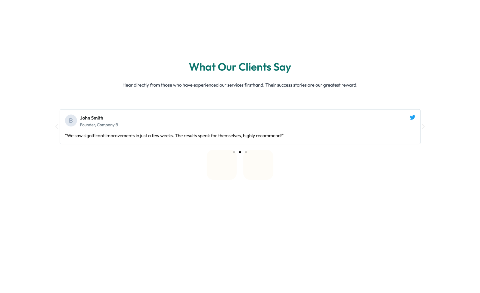 Screenshot of Testimonial with Reviews Widget with Heading 64 - Elementor Testimonial Sections component