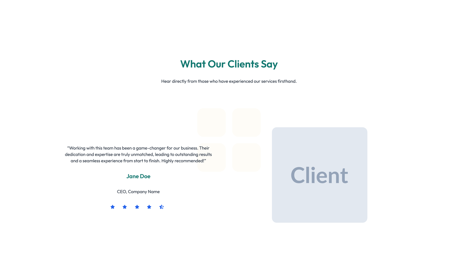 Testimonial with 3-column Rating, Quote Cards 69 - Elementor component