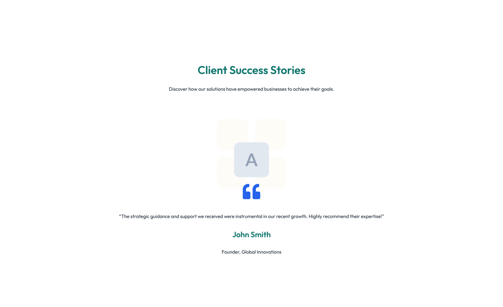 Screenshot of Testimonial with 3-column Rating, Quote Cards 73 - Elementor Testimonial Sections component