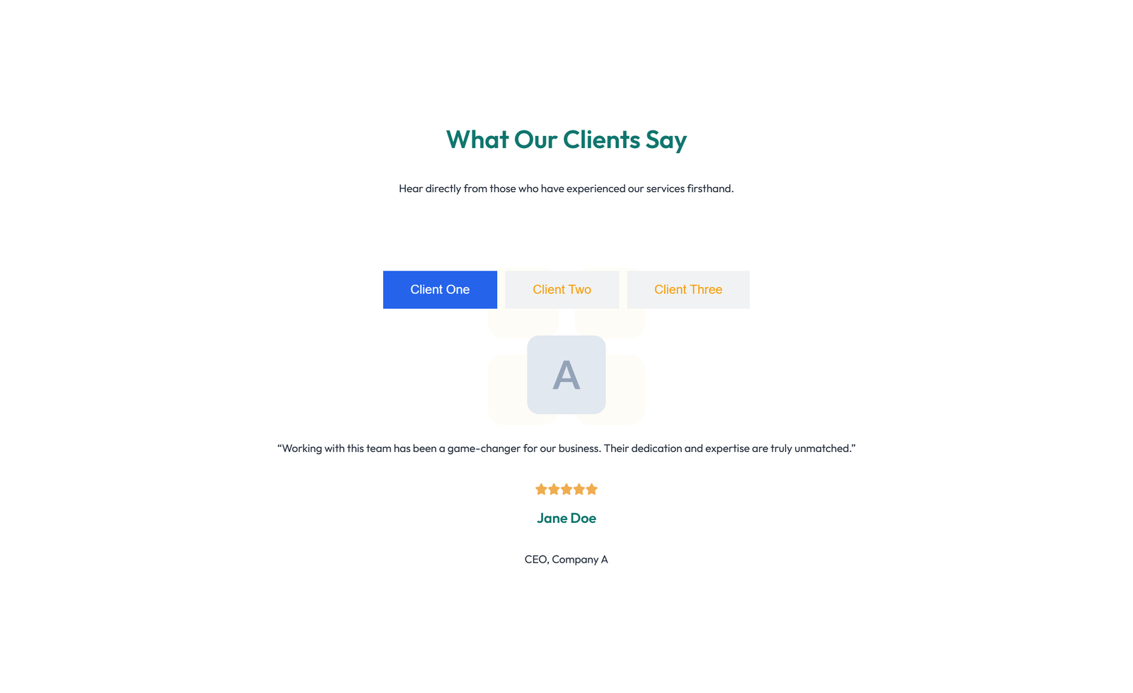 Screenshot of Testimonial with Carousel with Heading 76 - Elementor Testimonial Sections component