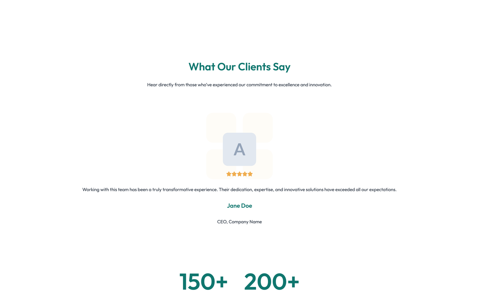 Screenshot of Testimonial with Carousel with Heading 82 - Elementor Testimonial Sections component
