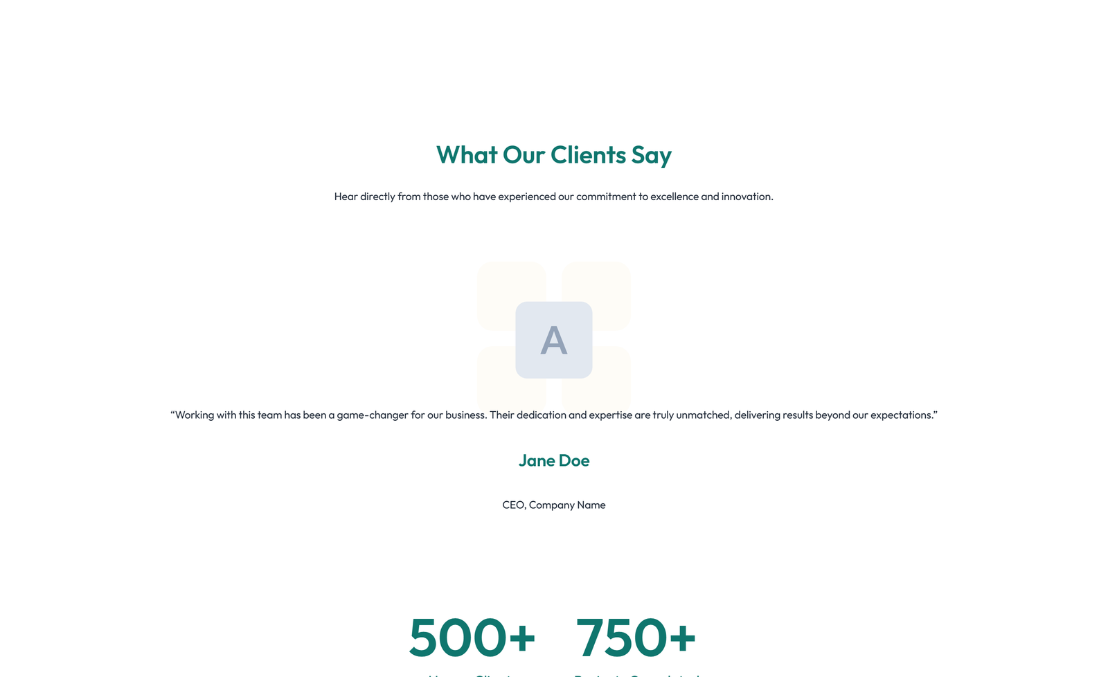 Screenshot of Testimonial with 3-column Rating, Quote Cards 82 - Elementor Testimonial Sections component