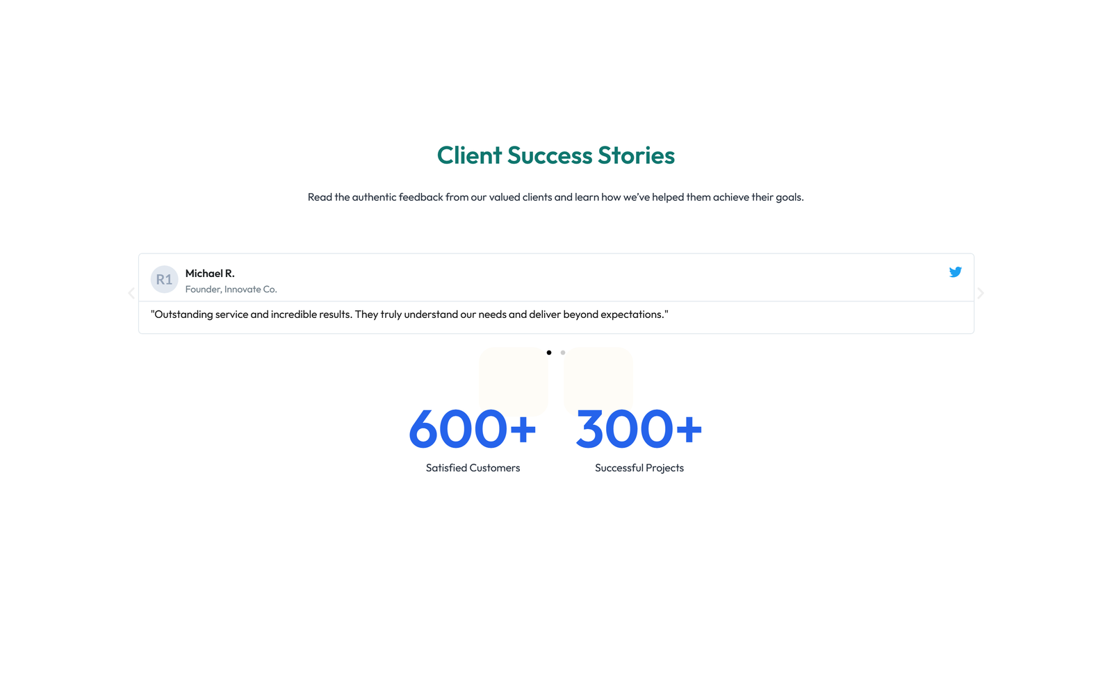 Screenshot of Testimonial with Reviews Widget with Heading 82 - Elementor Testimonial Sections component