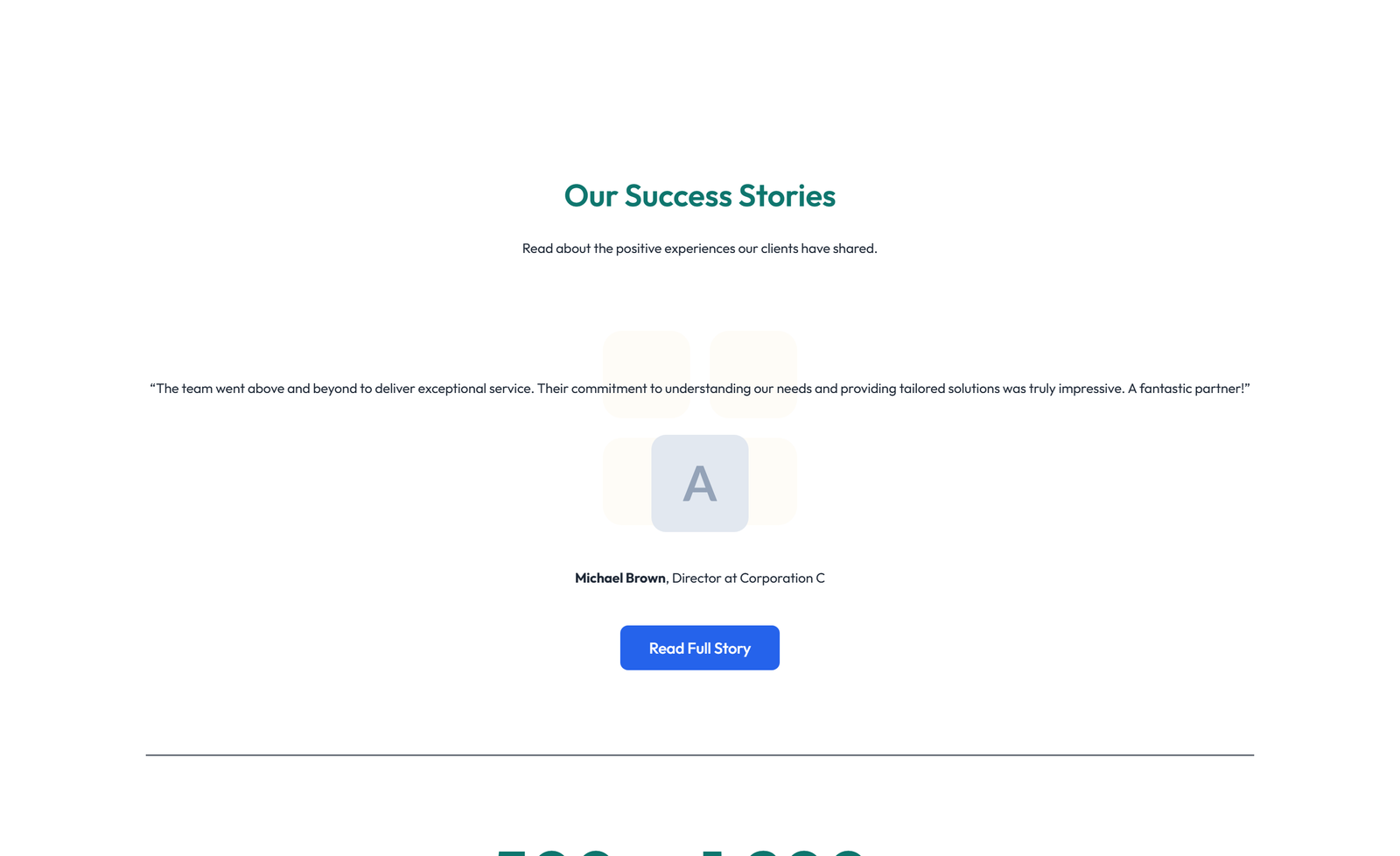 Screenshot of Testimonial with Single Centered Blockquote 84 - Elementor Testimonial Sections component