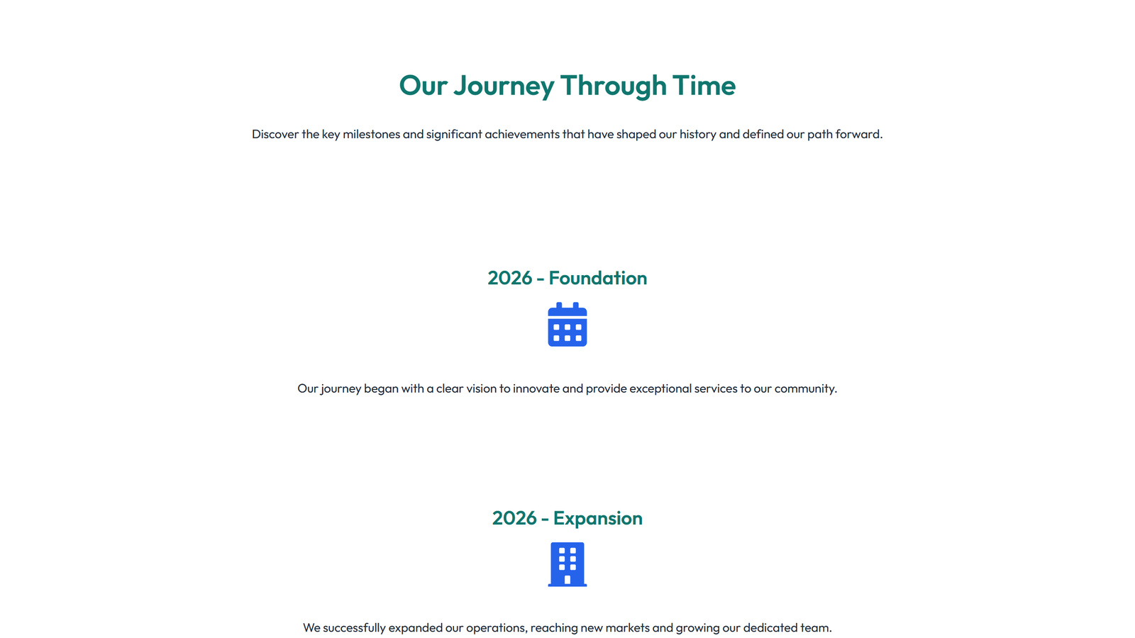 Screenshot of Timeline Layout Style 3 3 - Elementor Timeline / History component