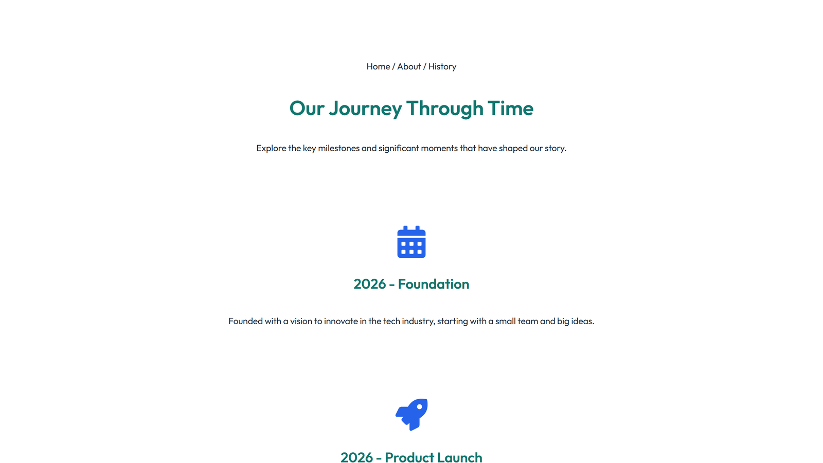 Screenshot of Timeline Layout Style 2 4 - Elementor Timeline / History component