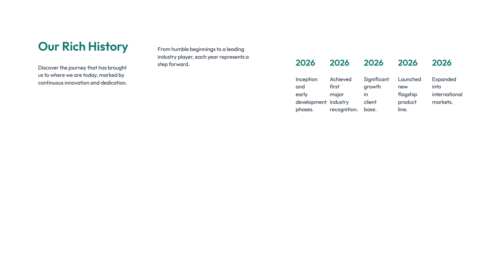 Screenshot of Timeline Layout Style 1 6 - Elementor Timeline / History component