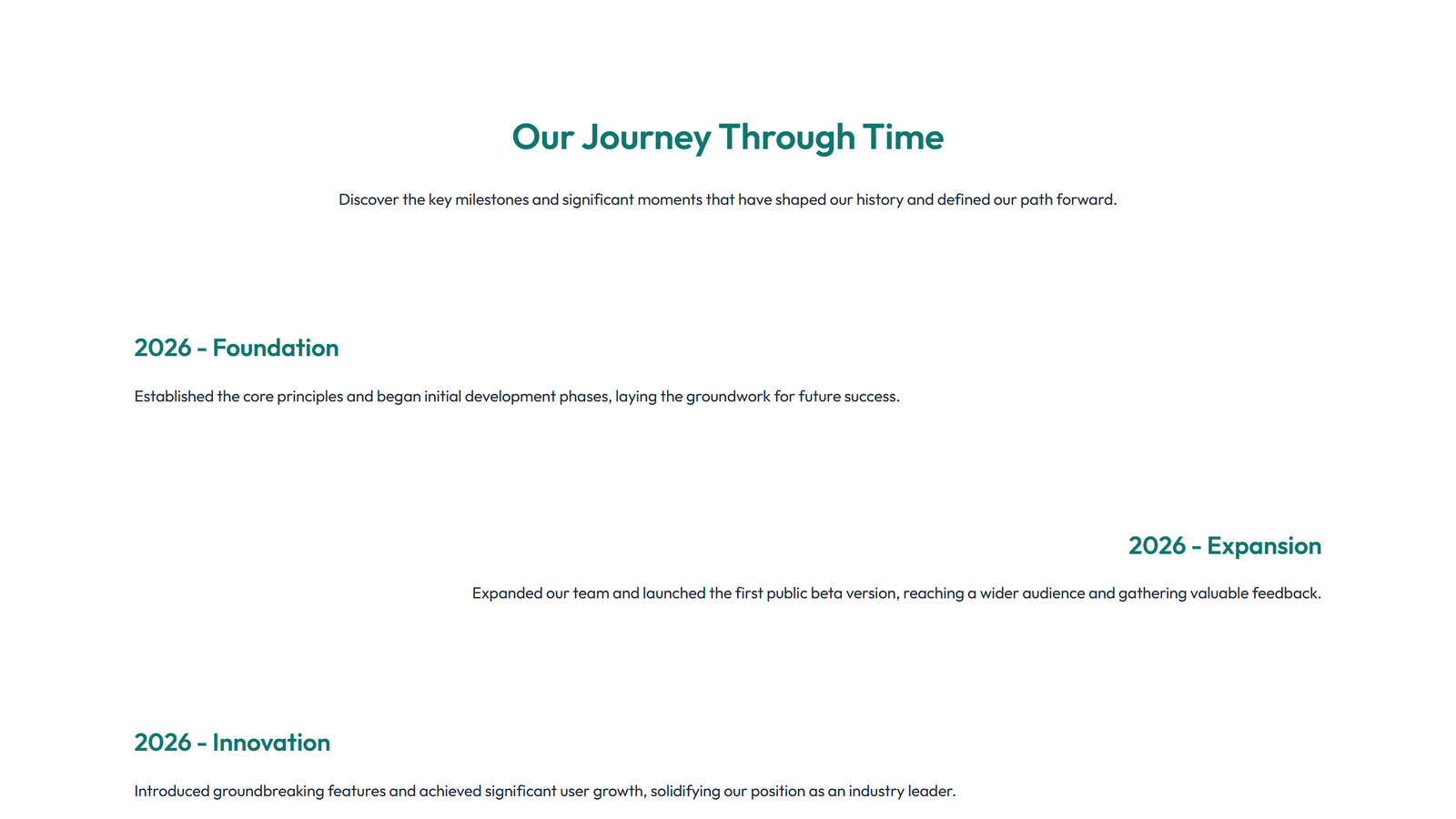 Screenshot of Timeline Layout Style 4 8 - Elementor Timeline / History component