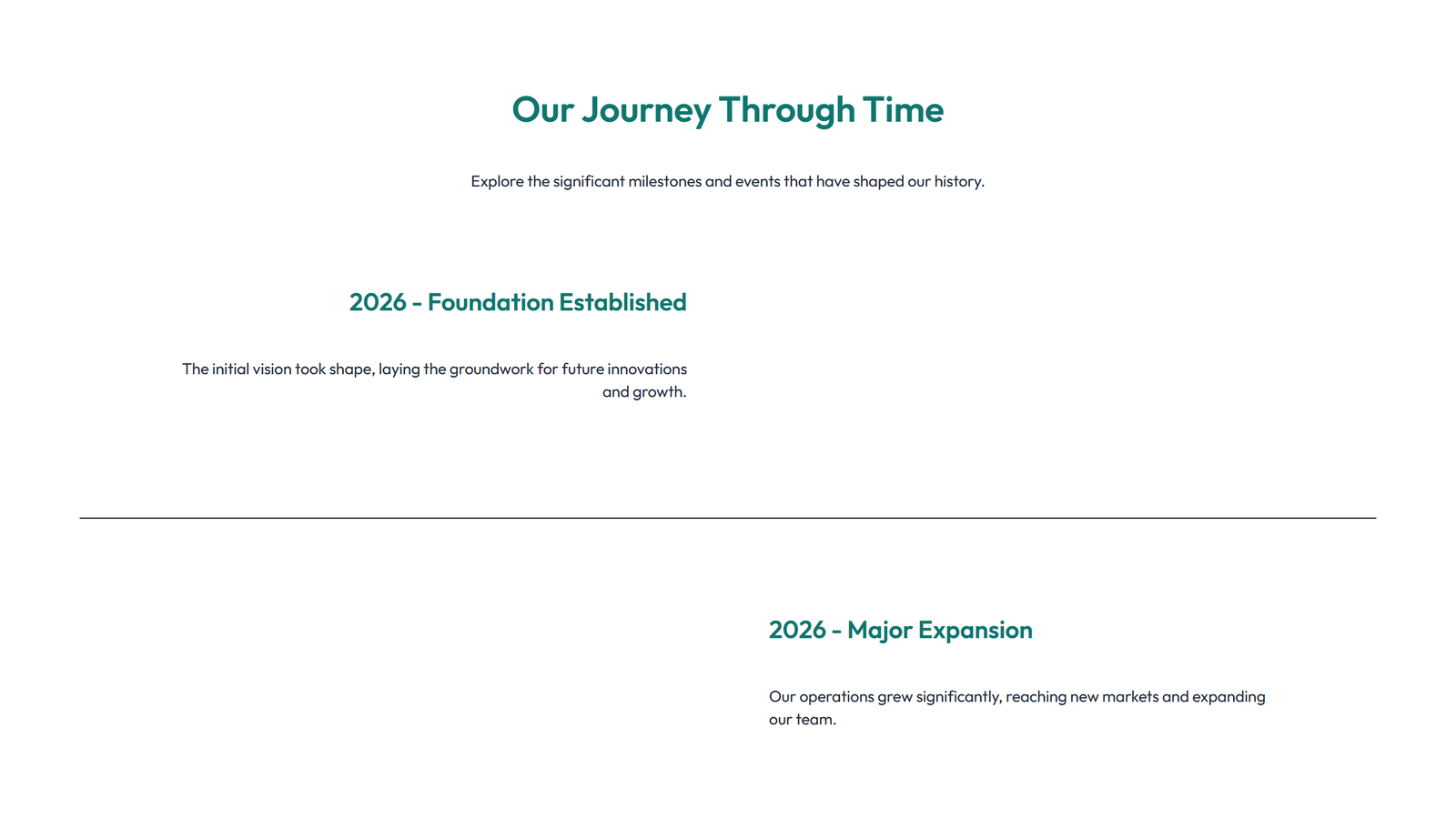 Screenshot of Timeline Layout Style 5 8 - Elementor Timeline / History component