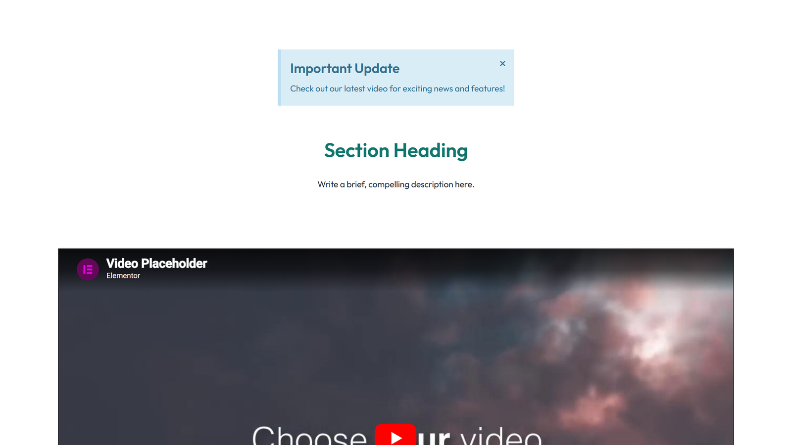 Video Layout Style 1 4 - Elementor component